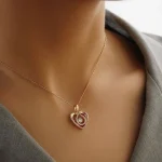 گردنبند ژوپینگ طرح قلب نگین دار