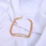 دستبند زنجیری ژوپینگ طرح کارتیر نگین‌دار
