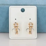 گوشواره ژوپینگ طرح گل نگین دار
